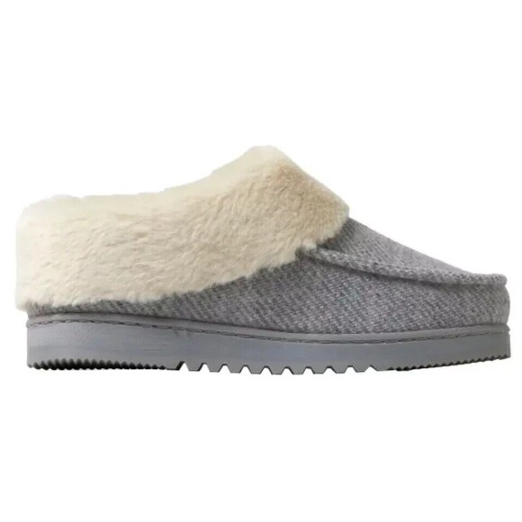 Dearfoams Women’s  Memory Foam Indoor/Outdoor Slippers, Gray, S (5-6) - Picture 3 of 8